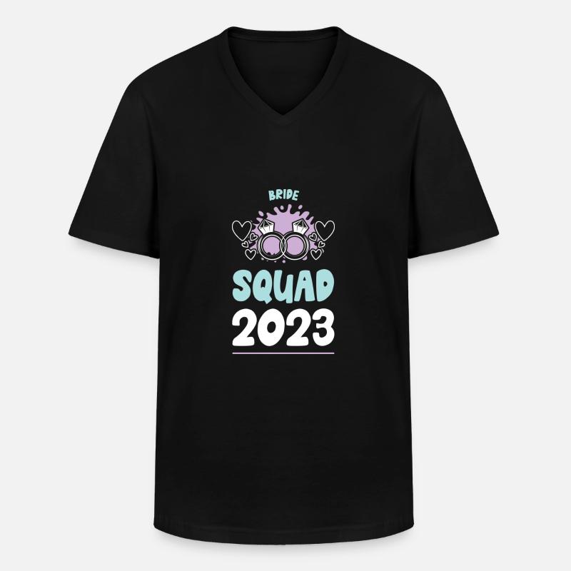 Bride Squad 2023 Team - Männer-T-Shirt mit V-Ausschnitt - Schwarz