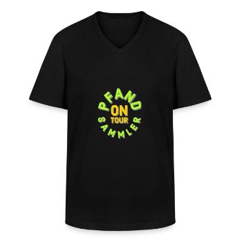 Pfandsammler on Tour - Männer-T-Shirt mit V-Ausschnitt - Schwarz - Vorne - AI Model Male 178 dark (178cm)