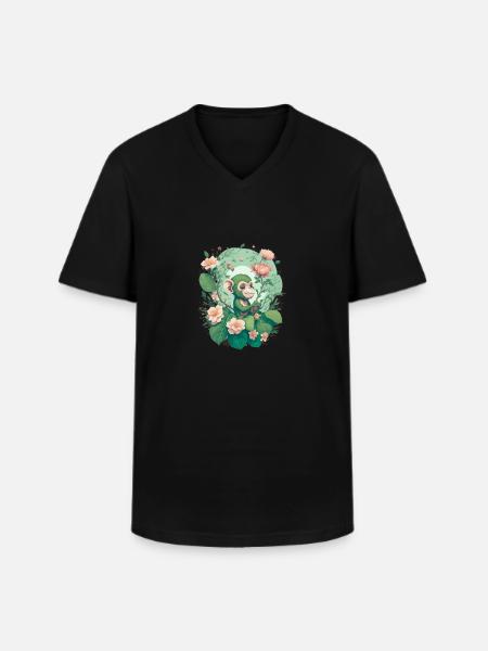 CB Monkey - Männer-T-Shirt mit V-Ausschnitt - Schwarz