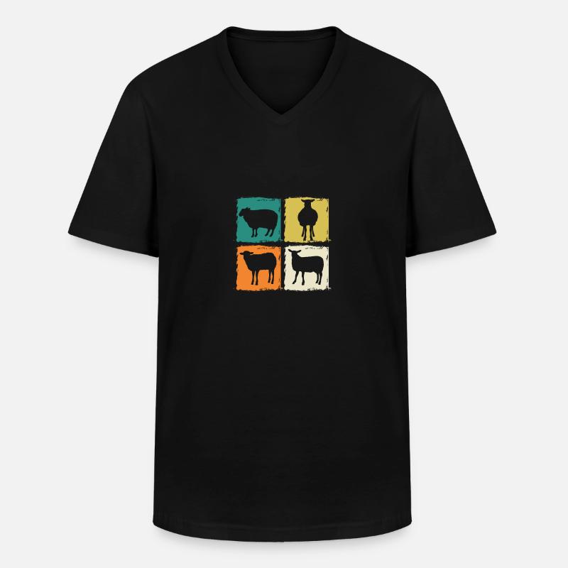 Schäfer Schaf - Männer-T-Shirt mit V-Ausschnitt - Schwarz