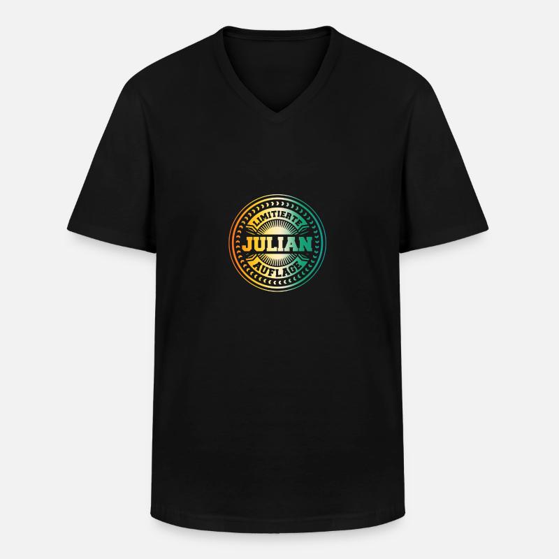 Julian - Männer-T-Shirt mit V-Ausschnitt - Schwarz