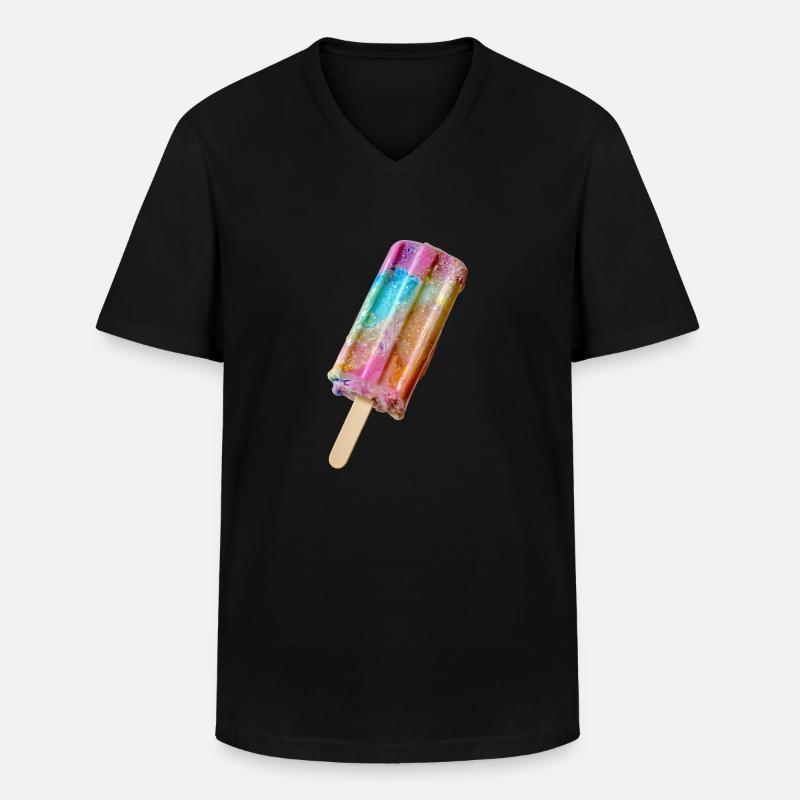 Eis am Stil Regenbogen - Männer-T-Shirt mit V-Ausschnitt - Schwarz