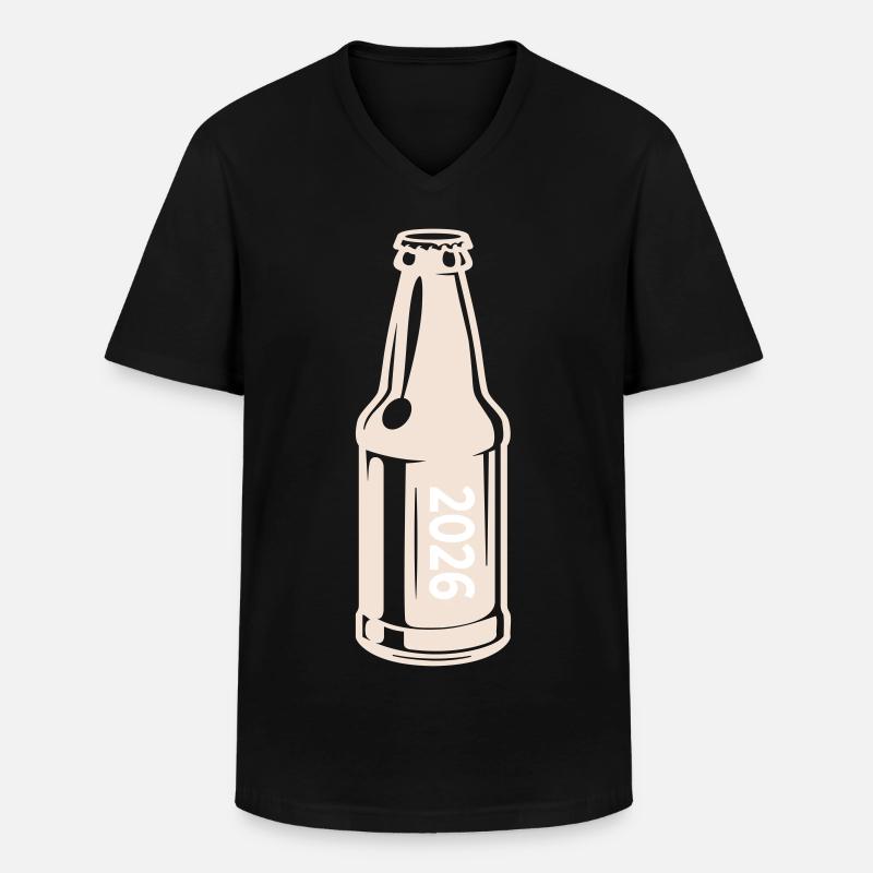 Bier 2026 Bierflasche - Männer-T-Shirt mit V-Ausschnitt - Schwarz