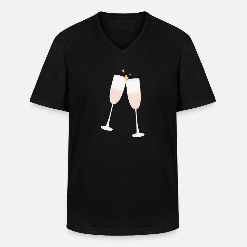 Anstoßen - Männer-T-Shirt mit V-Ausschnitt - Schwarz