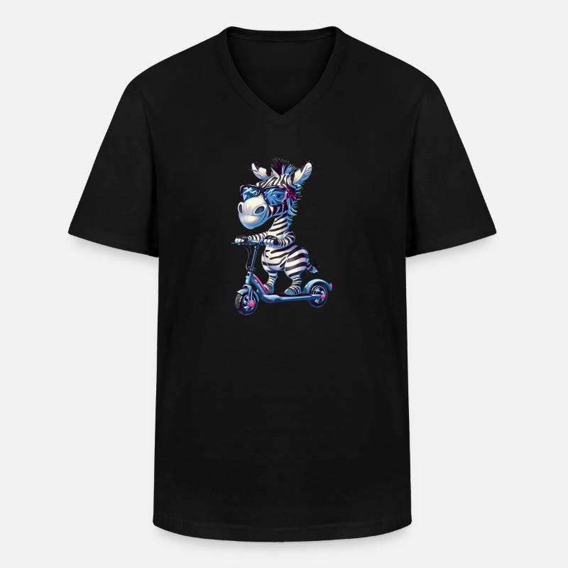 Zebra Roller - Männer-T-Shirt mit V-Ausschnitt - Schwarz