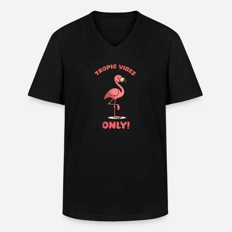 flamingo comic tropic - Männer-T-Shirt mit V-Ausschnitt - Schwarz