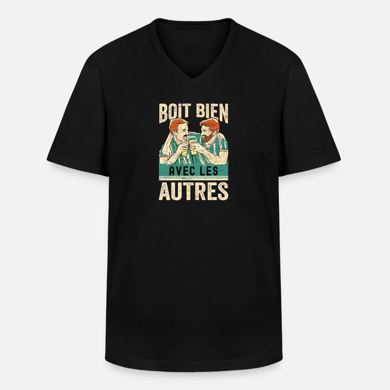 Se boit bien - Männer-T-Shirt mit V-Ausschnitt - Schwarz