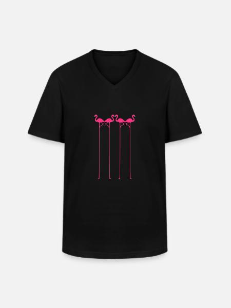 Flamingo vektor - Männer-T-Shirt mit V-Ausschnitt - Schwarz