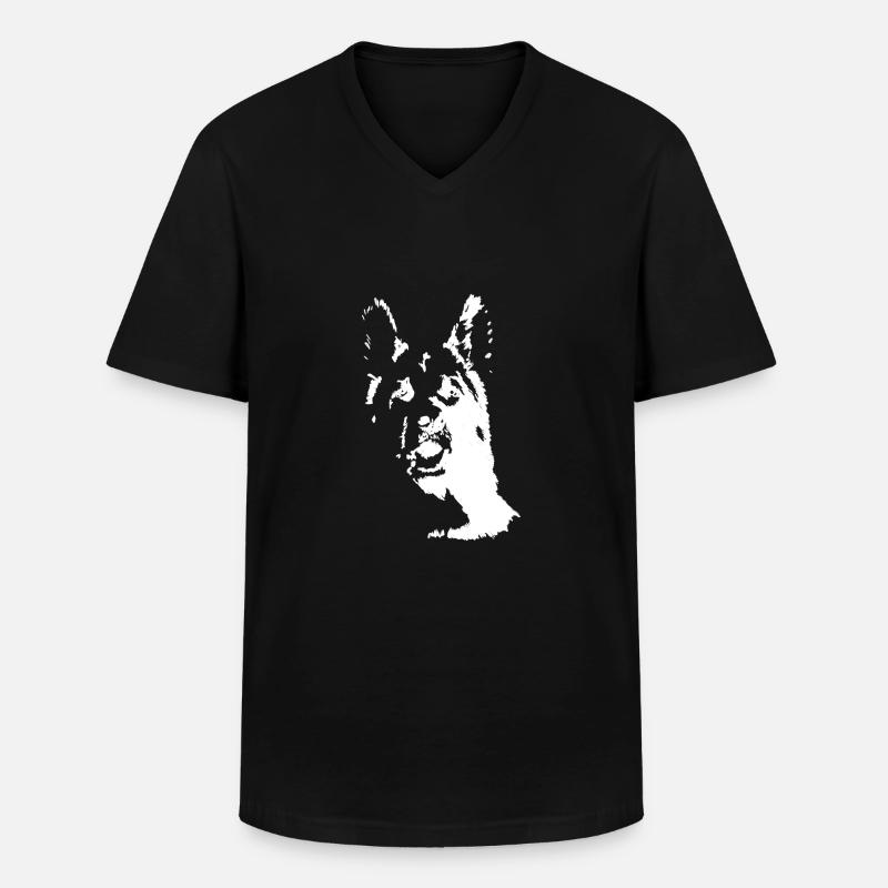 Deutscher Schäferhund Frontalansicht - Männer-T-Shirt mit V-Ausschnitt - Schwarz