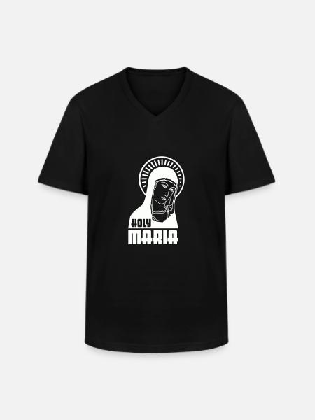Holy Maria - Männer-T-Shirt mit V-Ausschnitt - Schwarz
