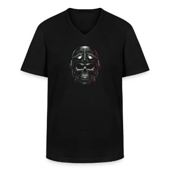 Pilotenschädel Pilot - Männer-T-Shirt mit V-Ausschnitt - Schwarz - Vorne - AI Model Male 178 dark (178cm)