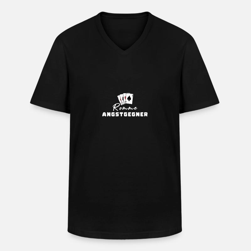 Romme Angstgegner - Männer-T-Shirt mit V-Ausschnitt - Schwarz