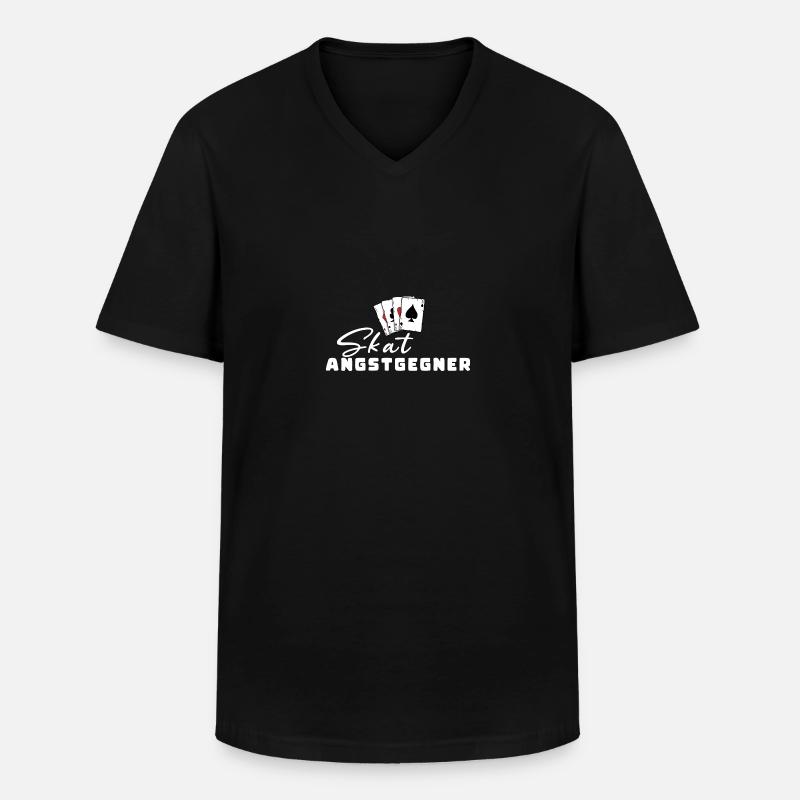 Skat Angstgegner - Männer-T-Shirt mit V-Ausschnitt - Schwarz