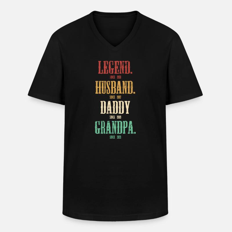 Legendenrollen: Ehemann Papa Opa - Männer-T-Shirt mit V-Ausschnitt - Schwarz