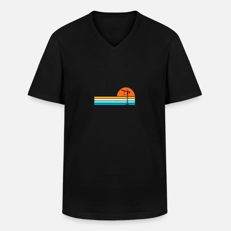 Kranführer Kran - Männer-T-Shirt mit V-Ausschnitt - Schwarz