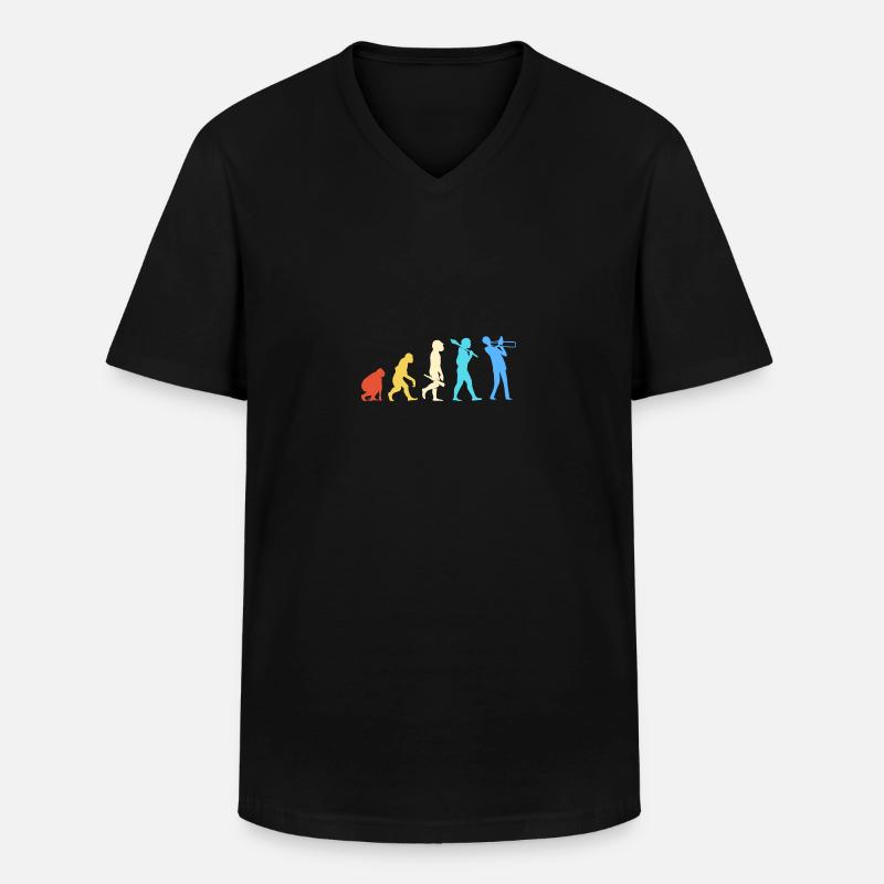 Posaune - Männer-T-Shirt mit V-Ausschnitt - Schwarz