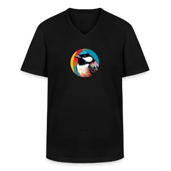 Meise - Männer-T-Shirt mit V-Ausschnitt - Schwarz - Vorne - AI Model Male 178 dark (178cm)