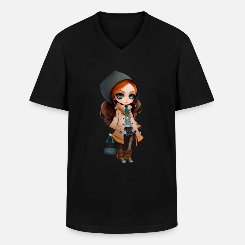 Dolly 1 - Männer-T-Shirt mit V-Ausschnitt - Schwarz