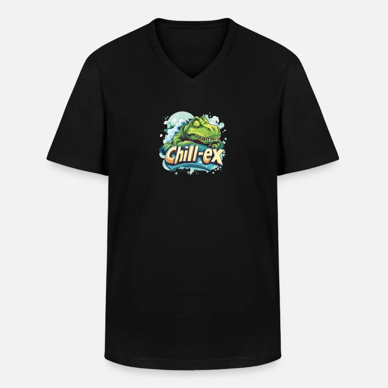 Chill-ex - Männer-T-Shirt mit V-Ausschnitt - Schwarz