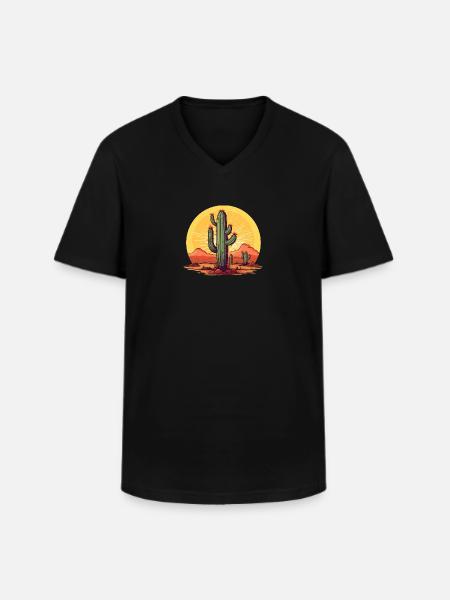 Cactus - Men's V-Neck T-Shirt - black