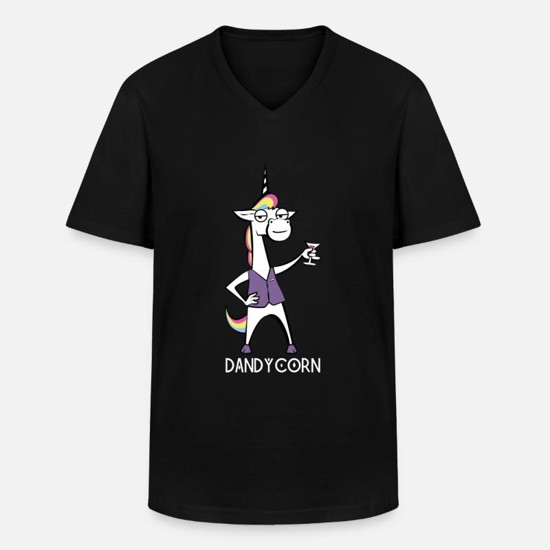 DandyCorn - Männer-T-Shirt mit V-Ausschnitt - Schwarz