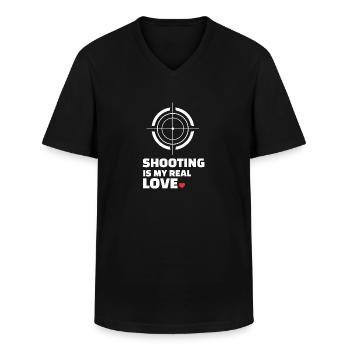 Ich Liebe Es Zu Schießen - Männer-T-Shirt mit V-Ausschnitt - Schwarz - Vorne - AI Model Male 178 dark (178cm)