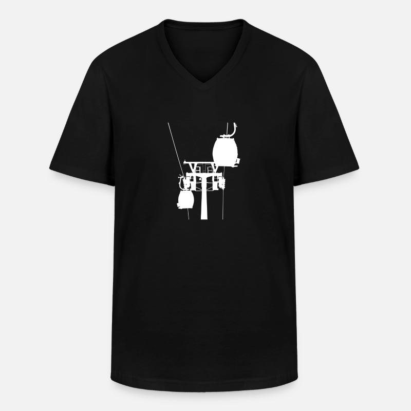 Gondel - Männer-T-Shirt mit V-Ausschnitt - Schwarz