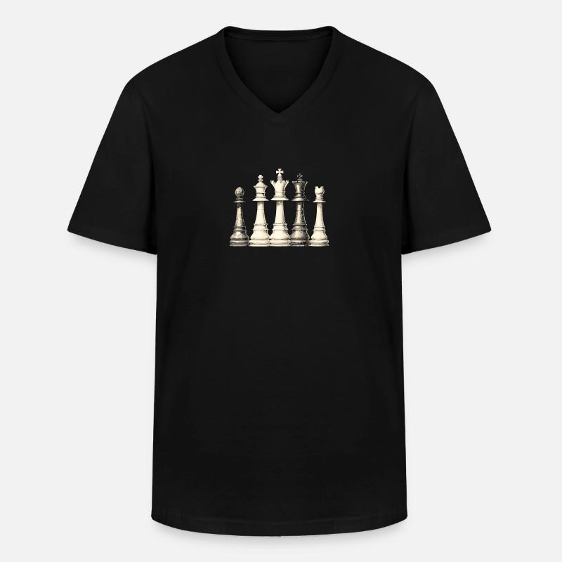 Schach - Männer-T-Shirt mit V-Ausschnitt - Schwarz