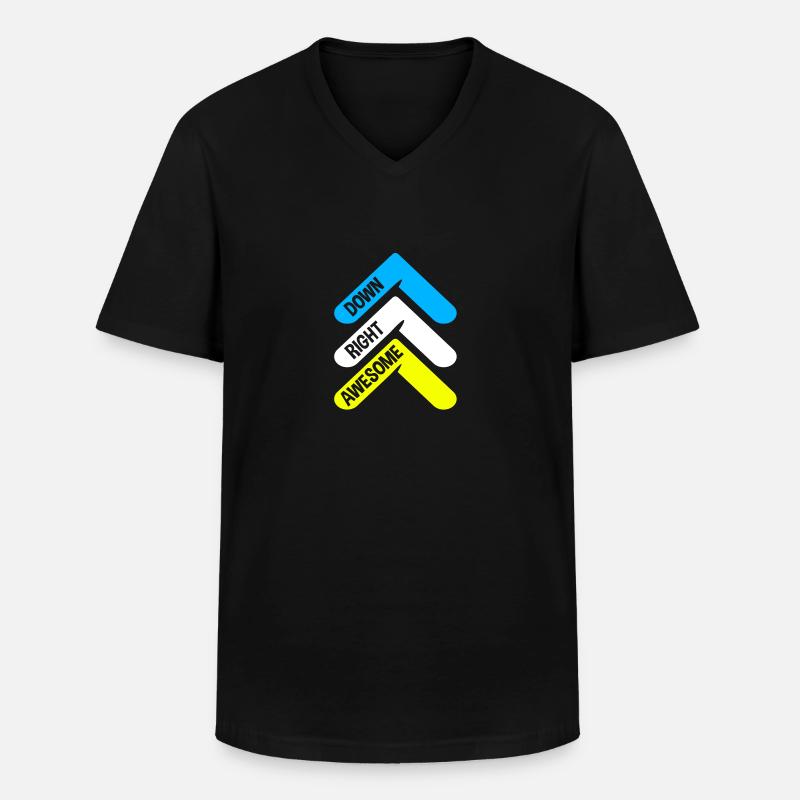 Down Syndrom - Männer-T-Shirt mit V-Ausschnitt - Schwarz