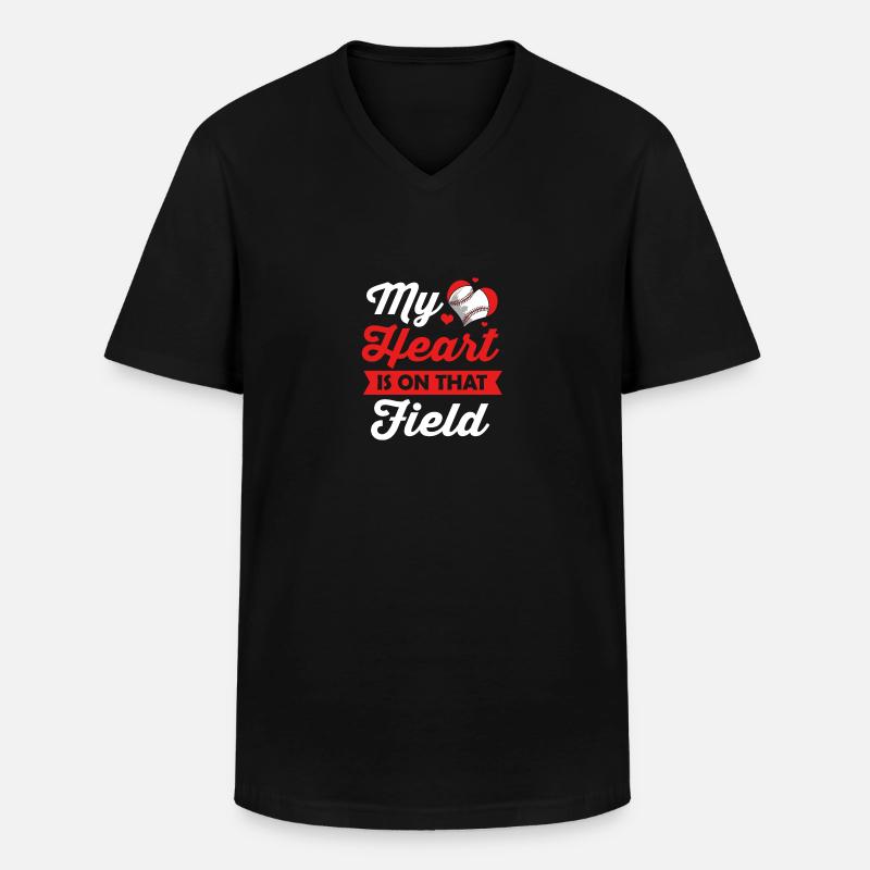 Baseball - Männer-T-Shirt mit V-Ausschnitt - Schwarz