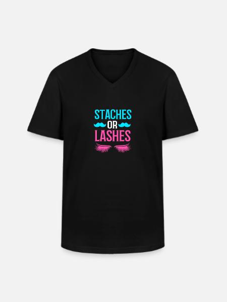 Køn afslører babyshower - Klassisk herre T-shirt med V-udskæring - sort