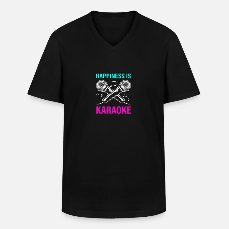 Karaoke - Männer-T-Shirt mit V-Ausschnitt - Schwarz