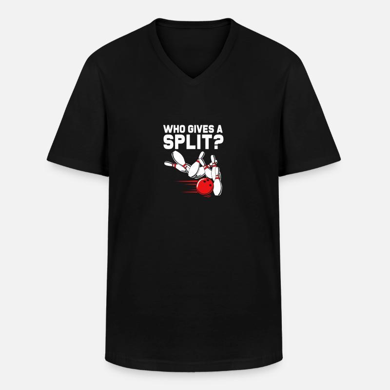 Bowling - Männer-T-Shirt mit V-Ausschnitt - Schwarz