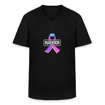 Thyroid cancer Thyroid cancer - Men's V-Neck T-Shirt - black - Front - AI Model Male 178 dark (178cm)