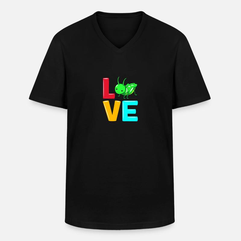 Heuschrecke - Männer-T-Shirt mit V-Ausschnitt - Schwarz