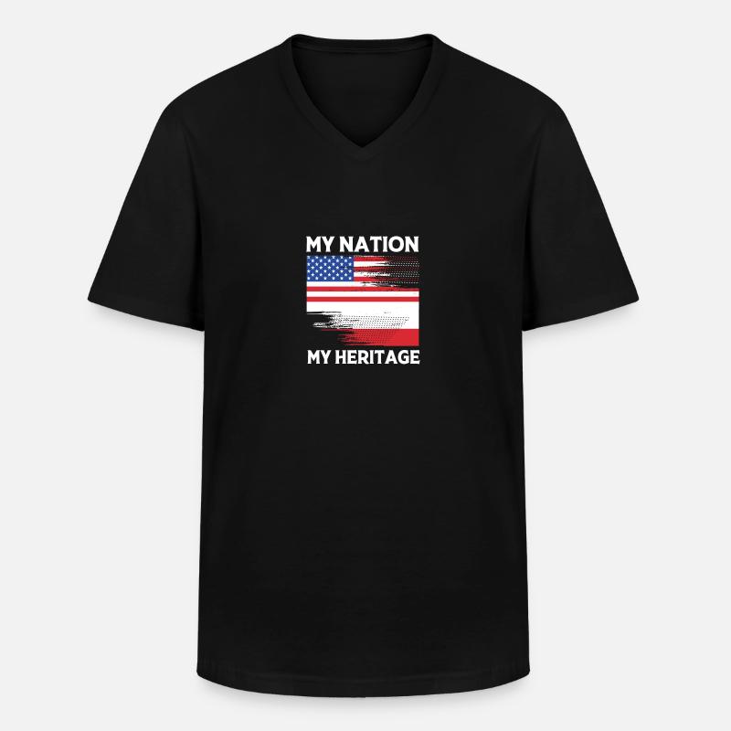 Polen Polnisch - Männer-T-Shirt mit V-Ausschnitt - Schwarz