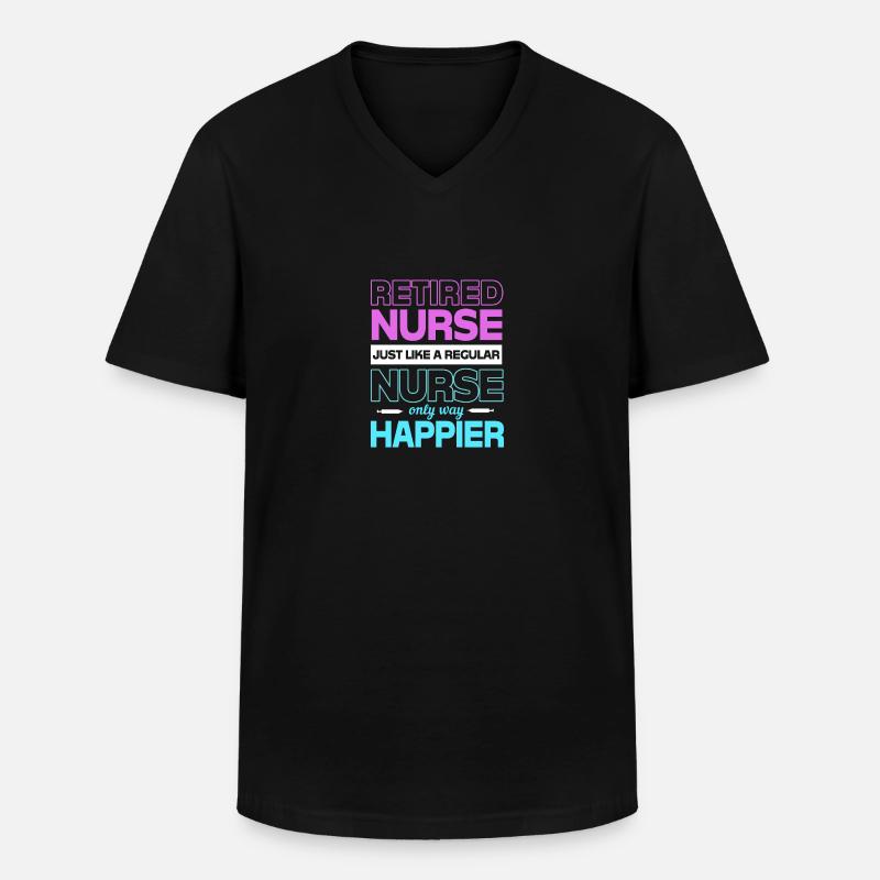 Krankenschwester Rente - Männer-T-Shirt mit V-Ausschnitt - Schwarz