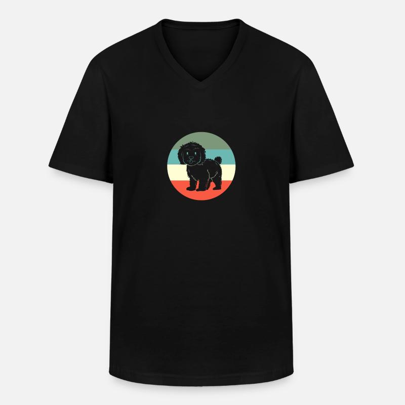 Goldendoodle - Männer-T-Shirt mit V-Ausschnitt - Schwarz