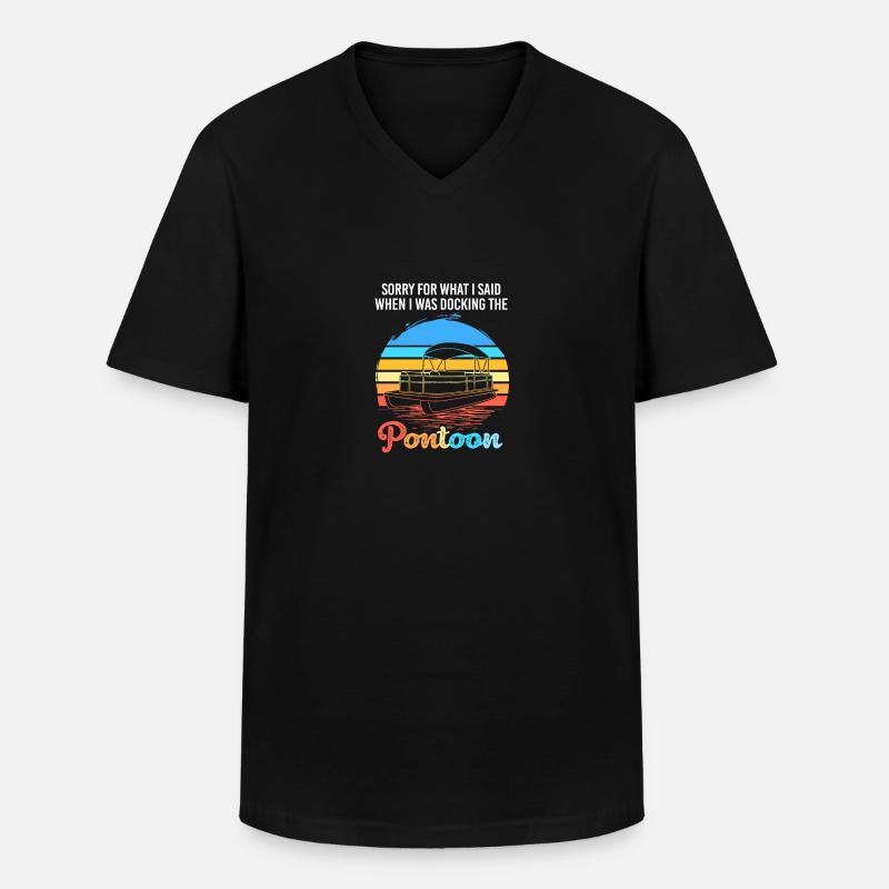 Pontonboot Boot Boote - Männer-T-Shirt mit V-Ausschnitt - Schwarz