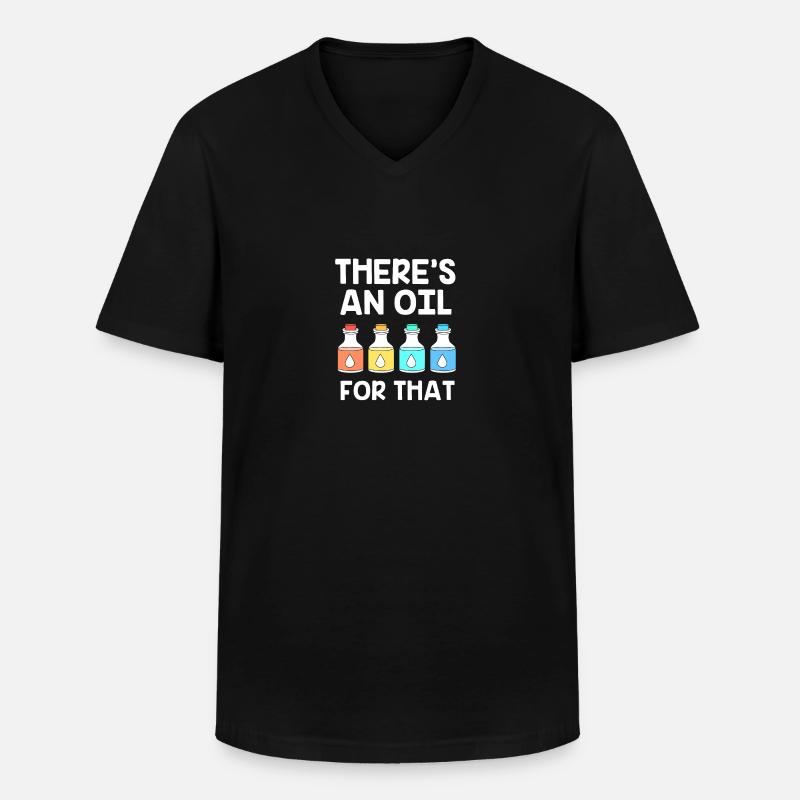 Ätherisches Öl - Männer-T-Shirt mit V-Ausschnitt - Schwarz