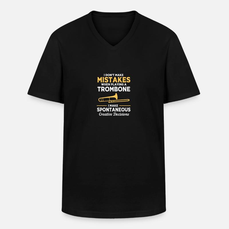 Posaune - Männer-T-Shirt mit V-Ausschnitt - Schwarz