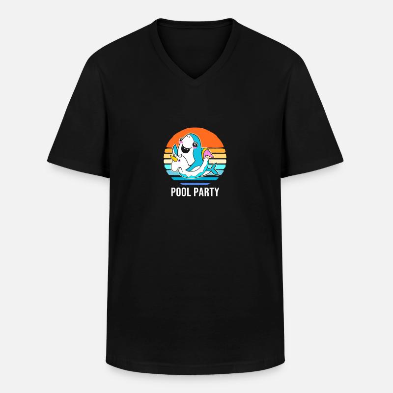 Pool Party - Männer-T-Shirt mit V-Ausschnitt - Schwarz