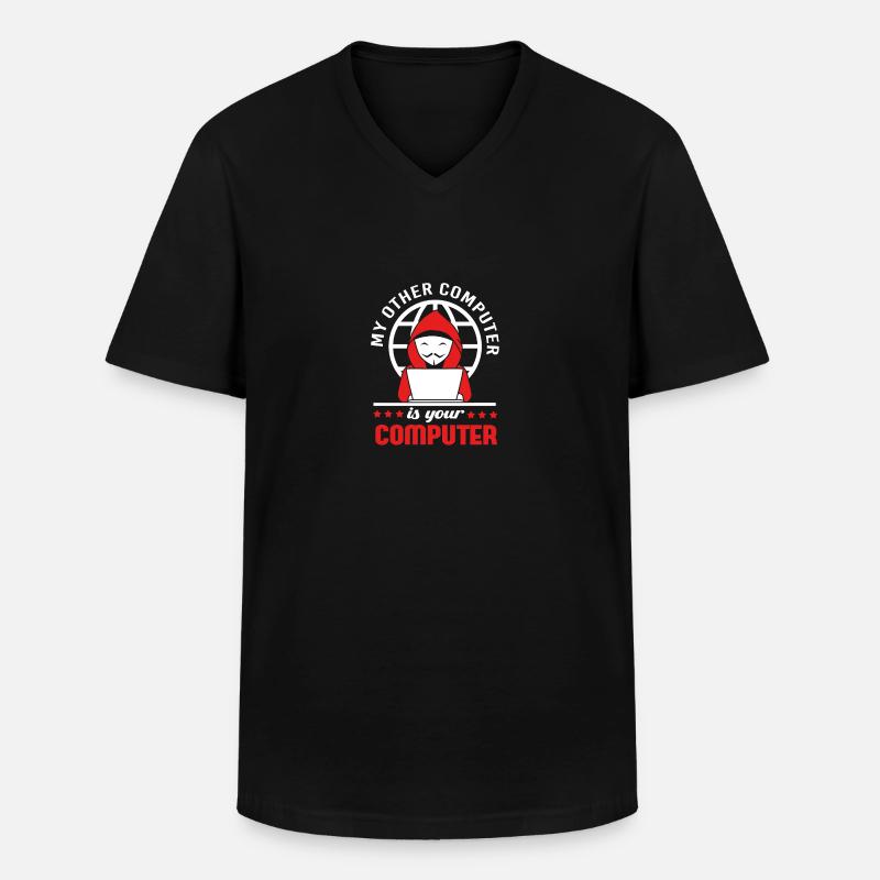 Cybersecurity Cyber Programmer Hacker - Men's V-Neck T-Shirt - black