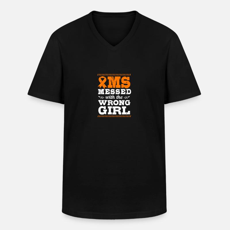 Multiple Sklerose MS - Männer-T-Shirt mit V-Ausschnitt - Schwarz
