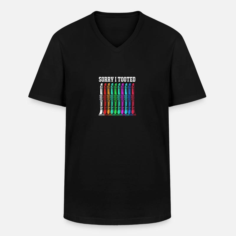 Klarinette - Männer-T-Shirt mit V-Ausschnitt - Schwarz