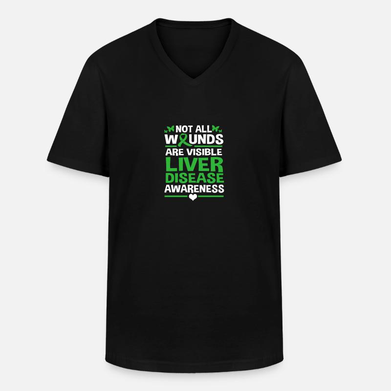Lebererkrankung - Männer-T-Shirt mit V-Ausschnitt - Schwarz