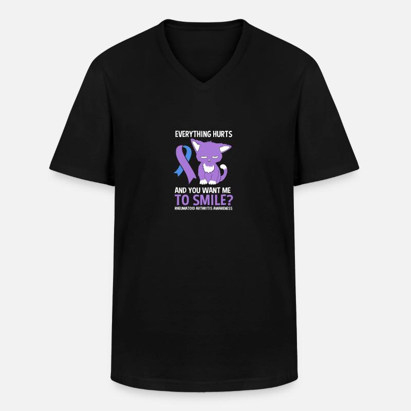 Rheuma Arthritis - Männer-T-Shirt mit V-Ausschnitt - Schwarz