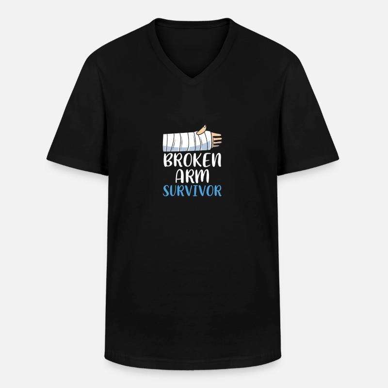 Gebrochener Arm Knochen Knochenbruch - Männer-T-Shirt mit V-Ausschnitt - Schwarz
