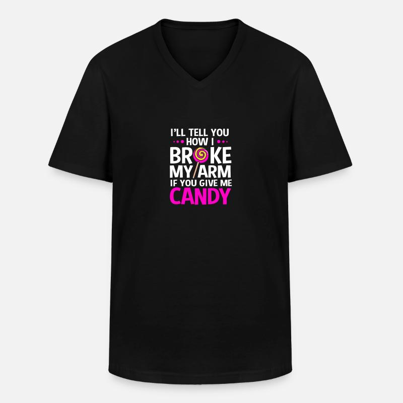 Gebrochener Arm Knochen Knochenbruch - Männer-T-Shirt mit V-Ausschnitt - Schwarz