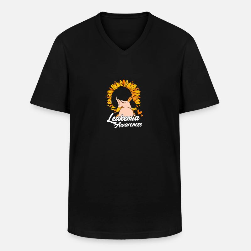 Leukämie Bewusstsein - Männer-T-Shirt mit V-Ausschnitt - Schwarz